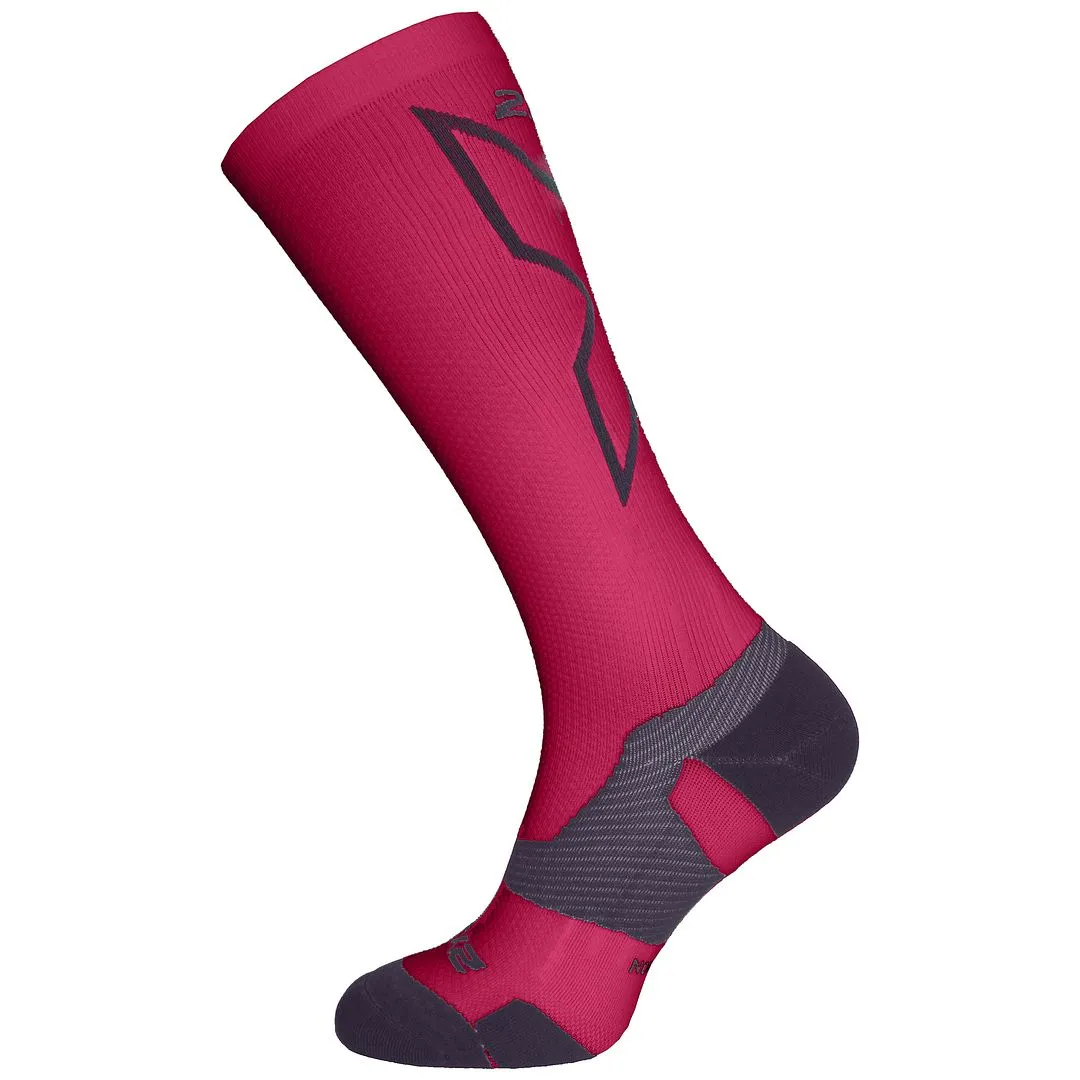 2XU Light Cushion Full Mens Hot Pink/Grey Length Socks