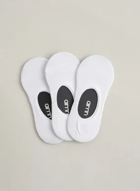 3-Pack White Invisible Workout Socks