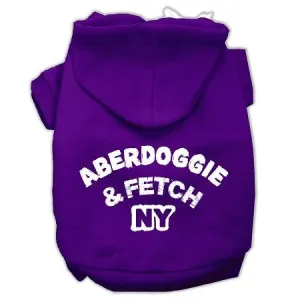 Aberdoggie NY Screenprint Pet Hoodies Purple Size XS (8)