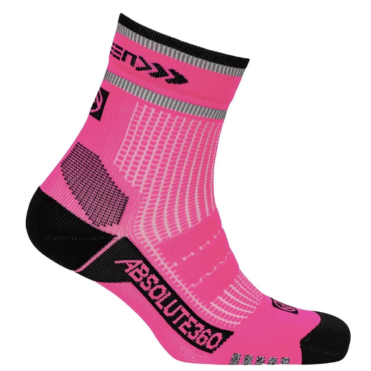 Absolute360 Be Seen Performance Running Socks | Quarter