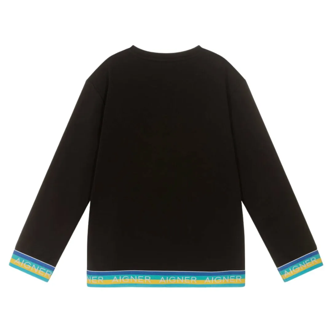 Aigner Sweater Multicolor Logo Black