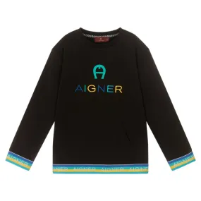 Aigner Sweater Multicolor Logo Black