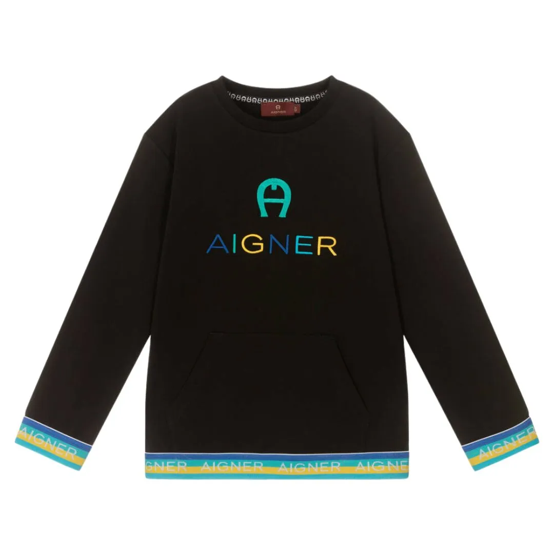 Aigner Sweater Multicolor Logo Black