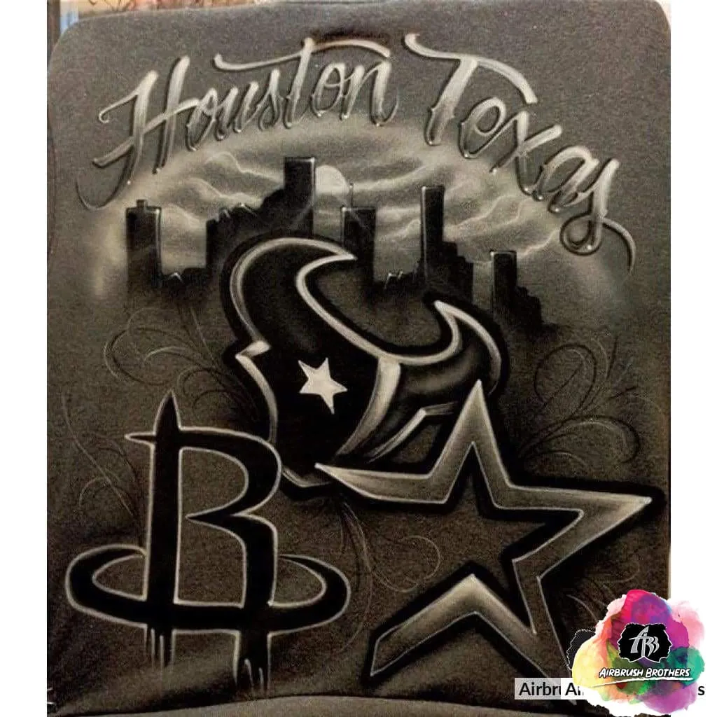 Airbrush Houston Texas Sports Shirt Design