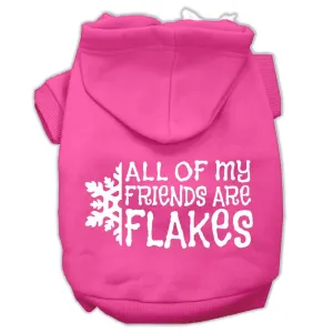 All my friends are Flakes Screen Print Pet Hoodies Bright Pink Size XXL (18)