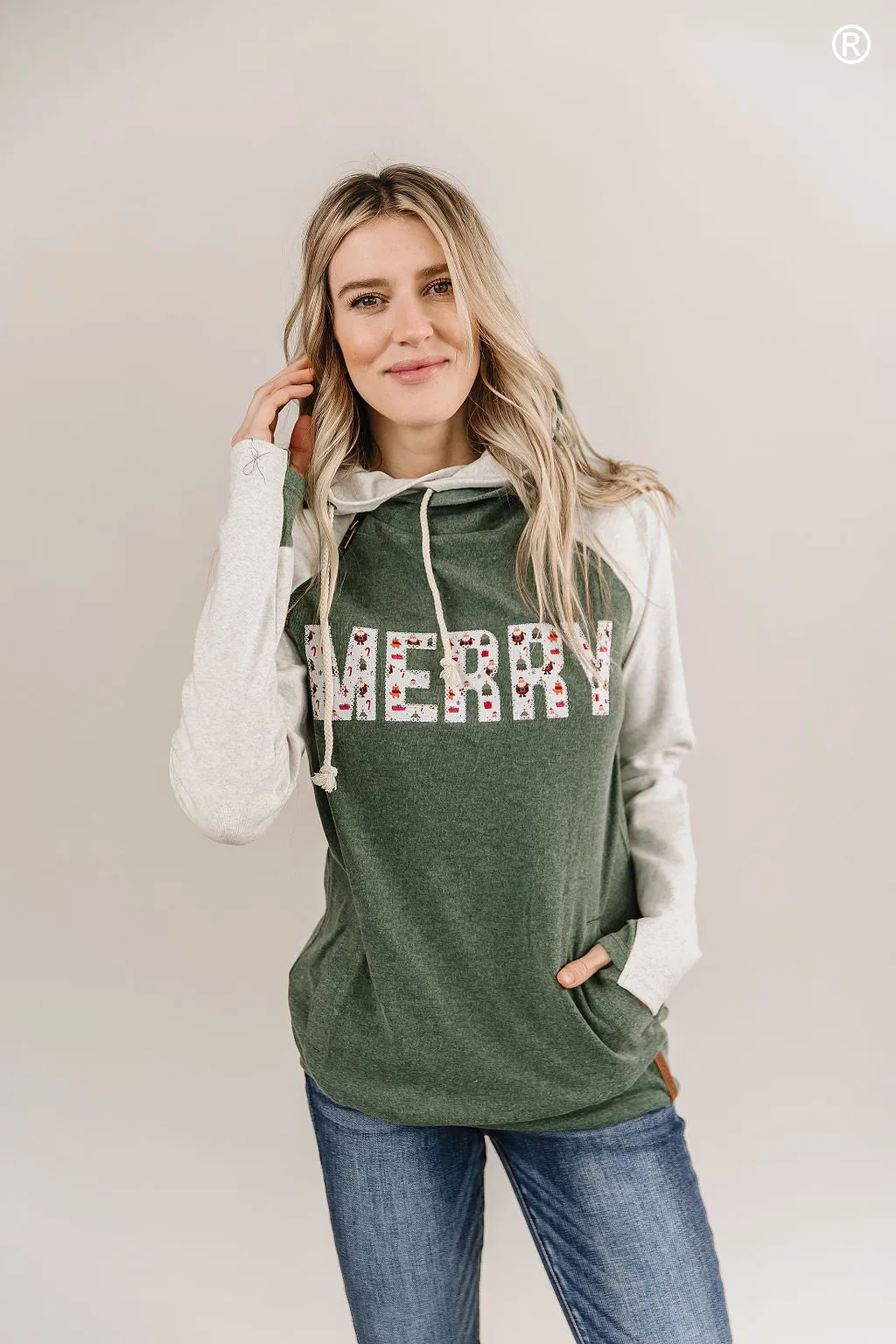 Ampersand Avenue - Doublehood Sweatshirt - Happy Santa