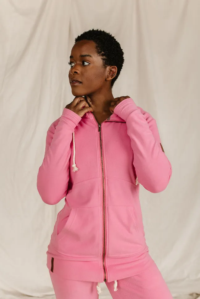 Ampersand Avenue Fullzip Sweatshirt Performance Fleece Pink Tulip