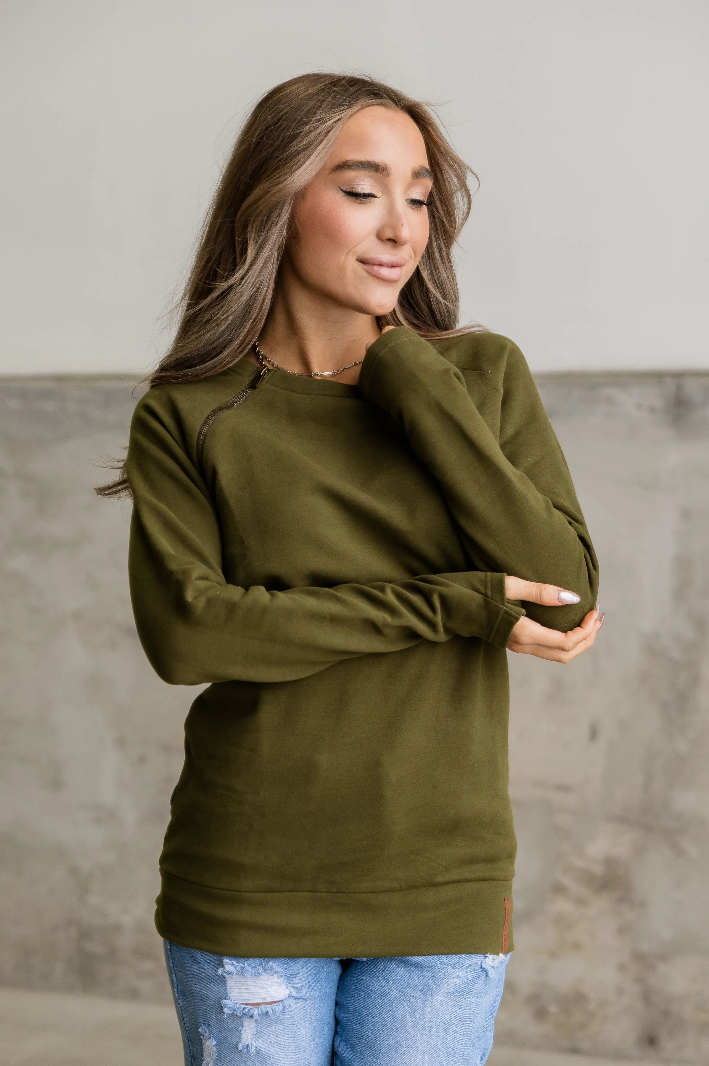 Ampersand Avenue Side Zip Pullover Juniper