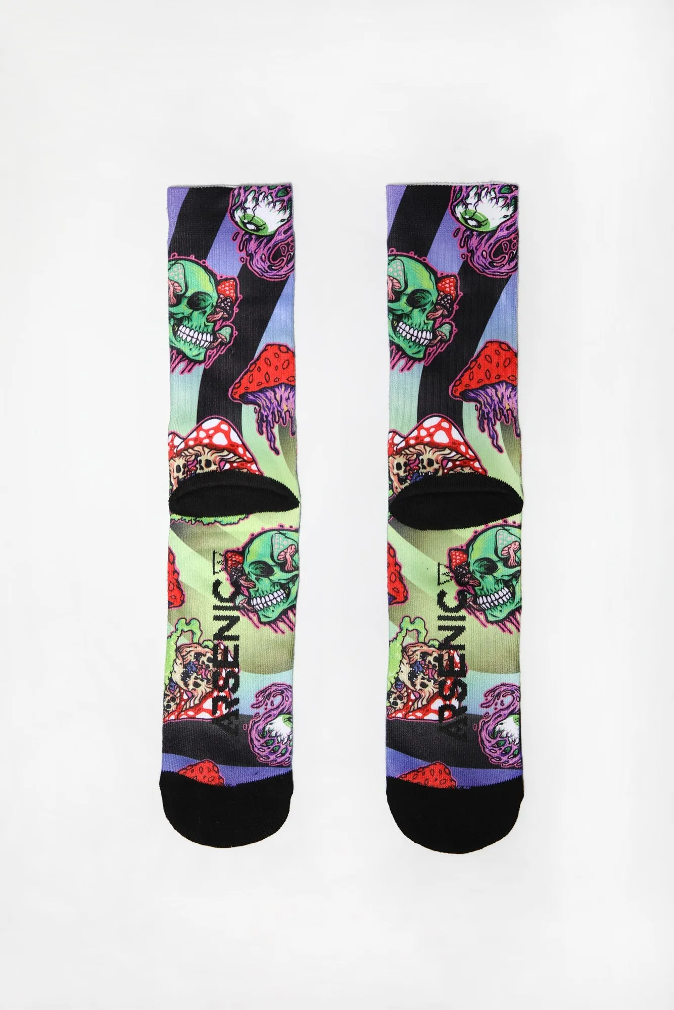 Arsenic Youth Mushroom Skulls Crew Socks