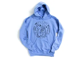 Bigfoot Fishing Hoodies - light or dark artwork