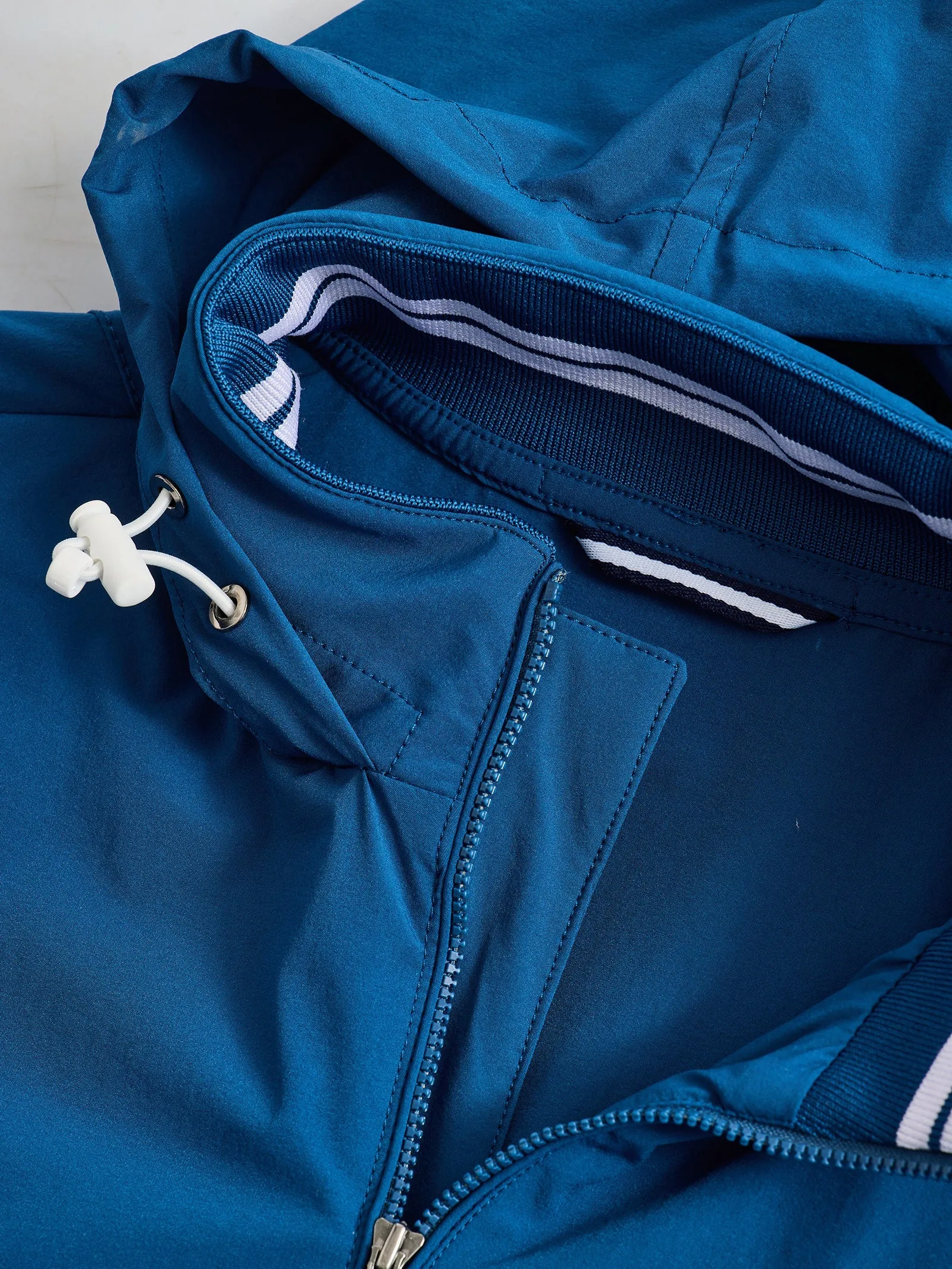 Blue 4-Way Stretch Hooded Jacket