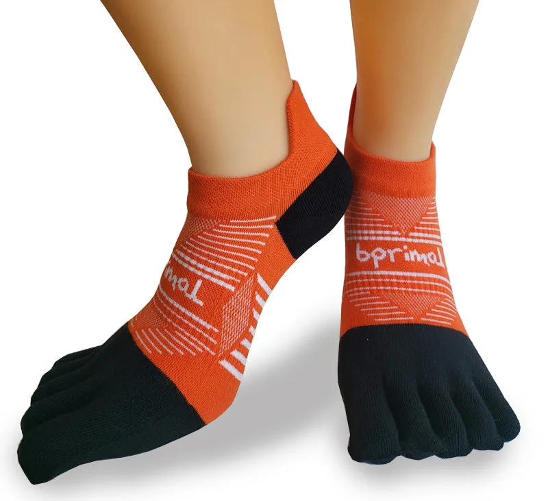 Bprimal Performance Five-Toe Socks - Regular Weight - No-Show - Sunrise