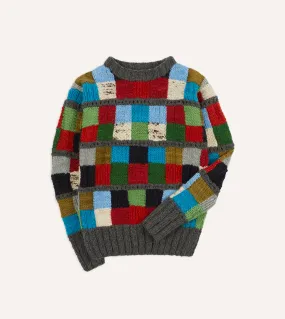 Chamula for Drake's Patchwork Merino Jumper