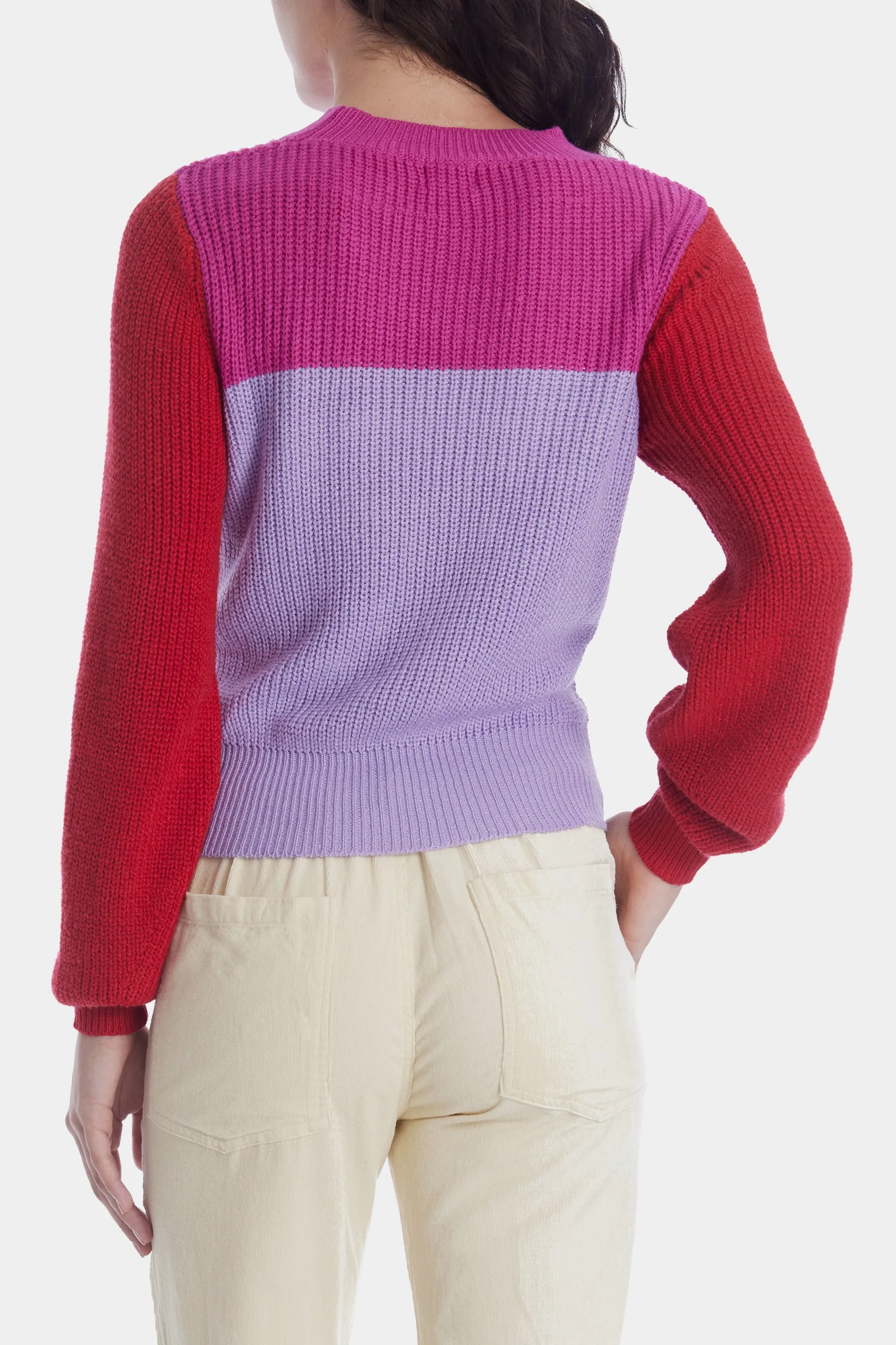 Colorblock Cutout Sweater