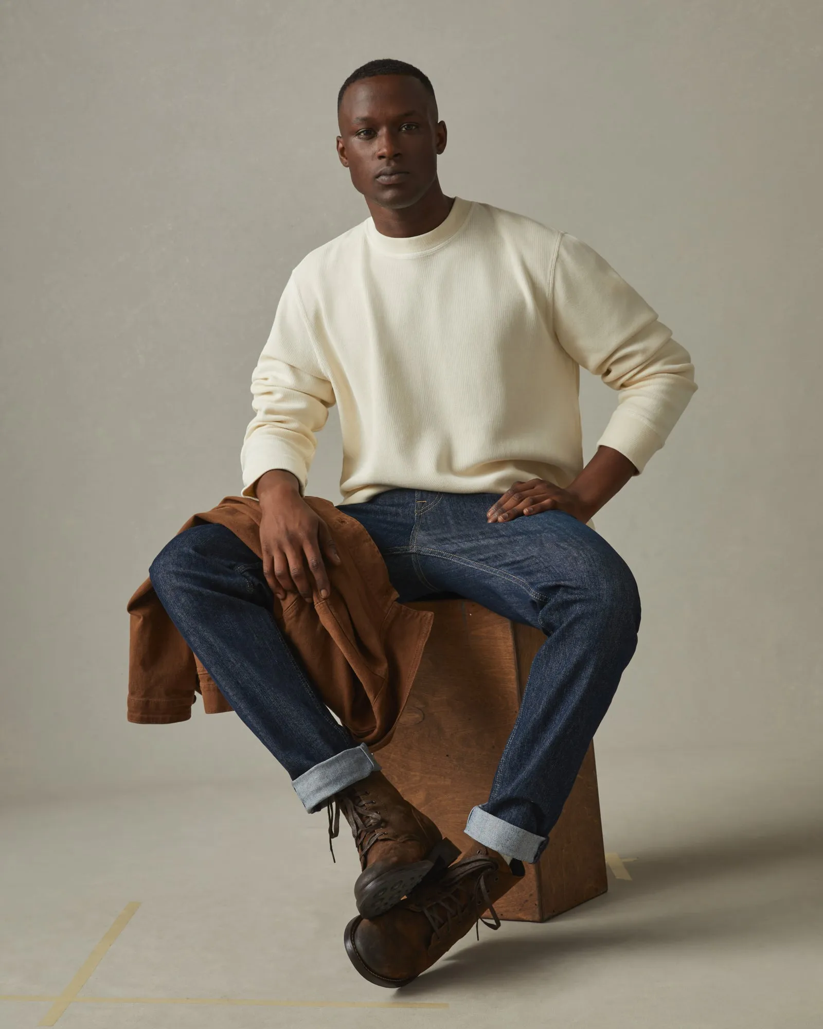 Cotton Crew Sweater - Cornsilk