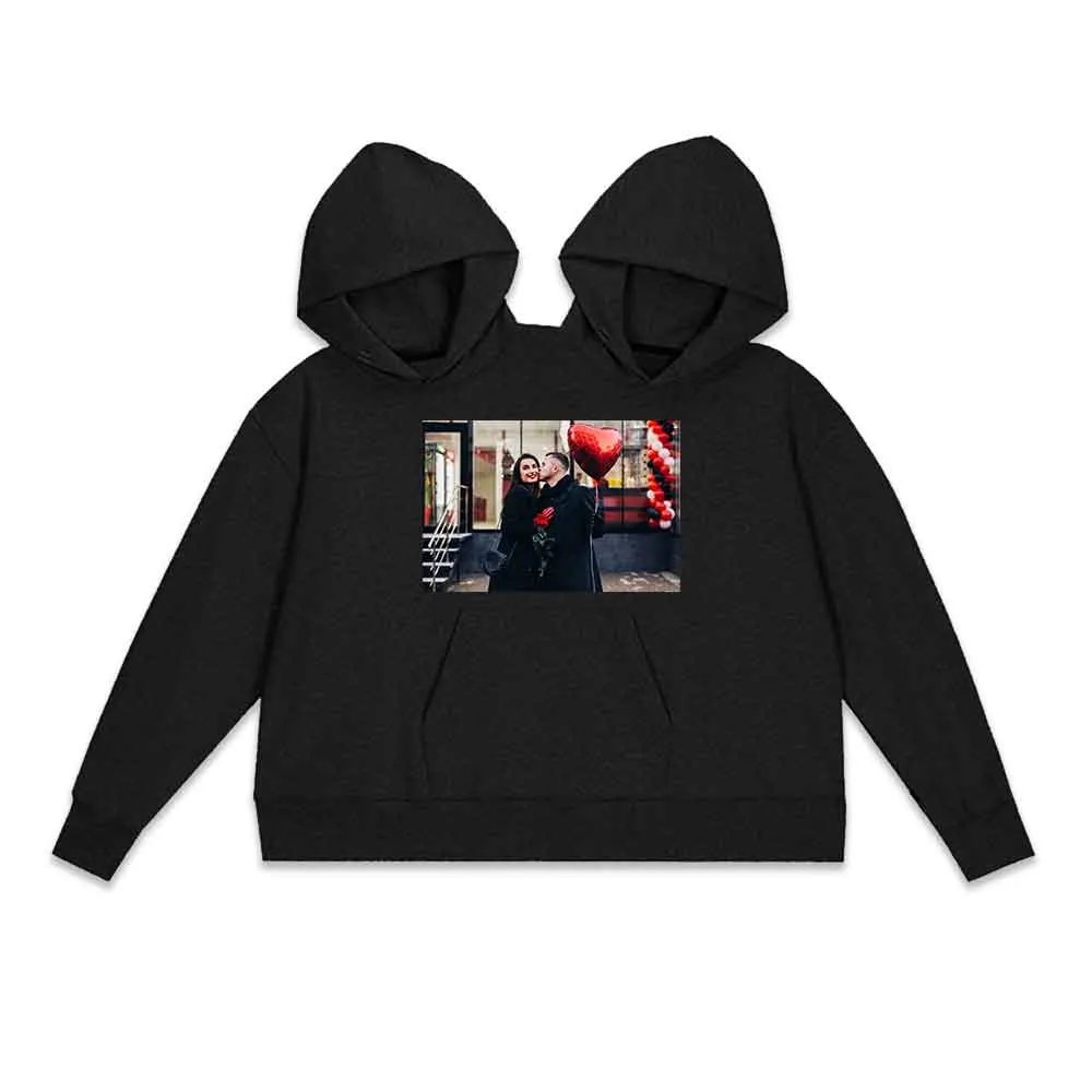 Custom Photo Double One-piece Hoodie Personalized Two Person Intimate Hoodie Funny Couple Valentine's Day Gift