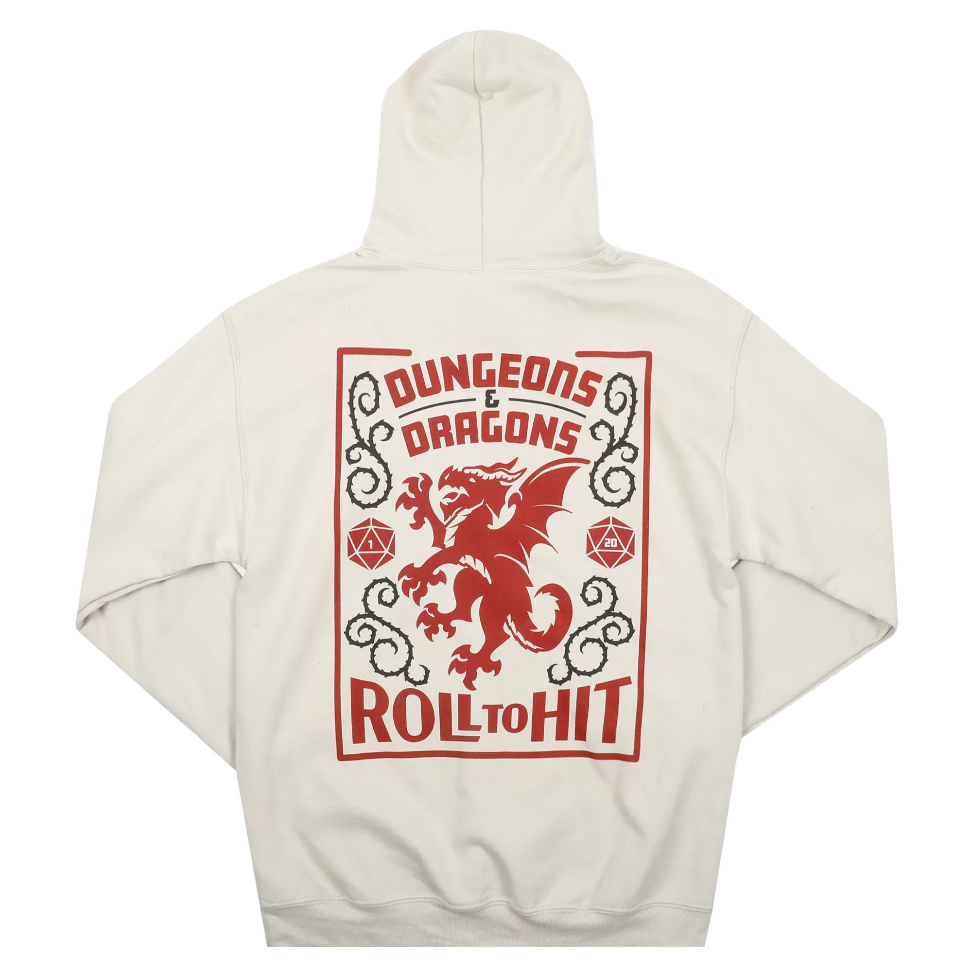 D&D Roll to Hit Heraldry Red Dragon Natural Hoodie