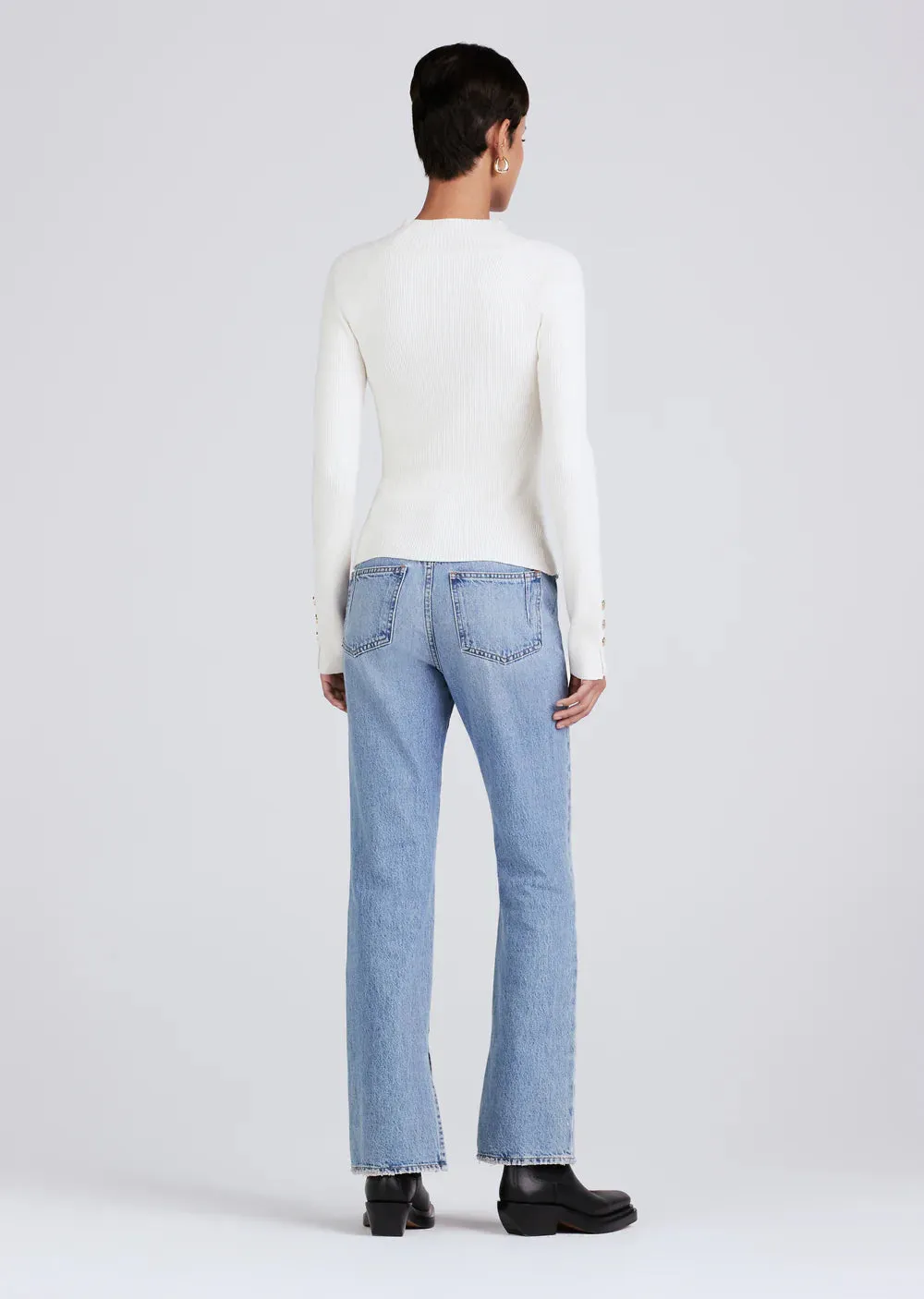 Derek Lam 10 Crosby Kassandra Ribbed Mock Neck Sweater