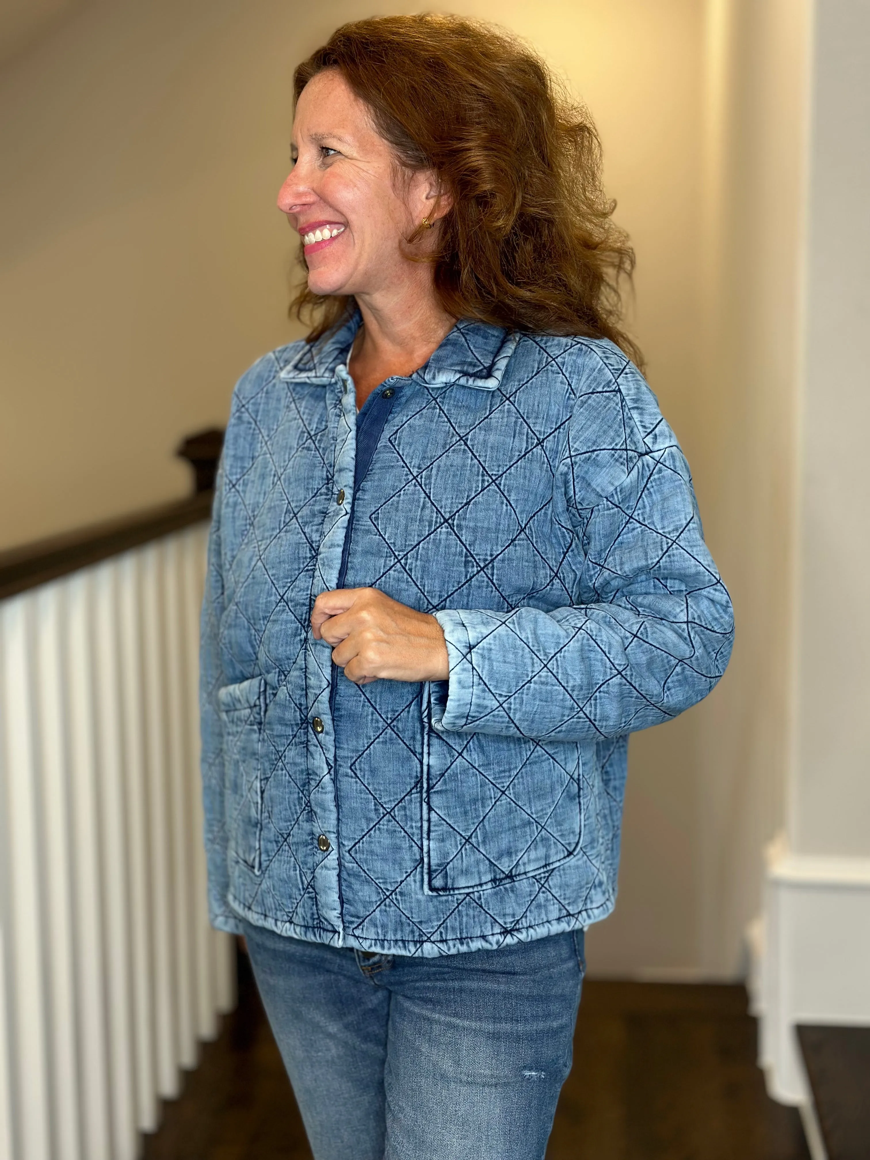 Dylan Claire Denim Quilted Jacket