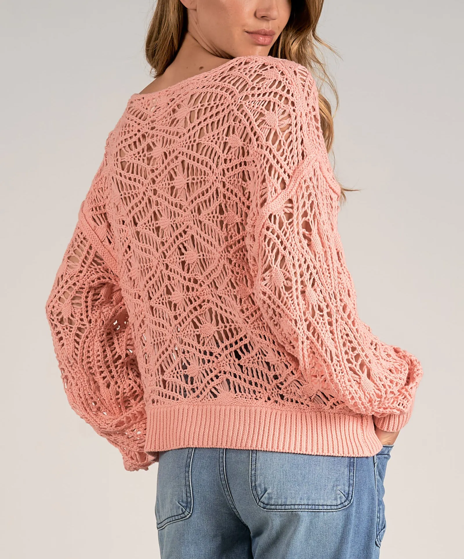 Elan Knit Off Shoulder Sweater