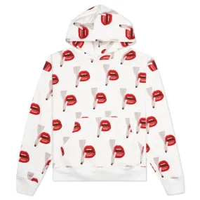 Emotionally Unavailable x Tom Wesselmann All Over Print Smoking Lips Hoodie - White