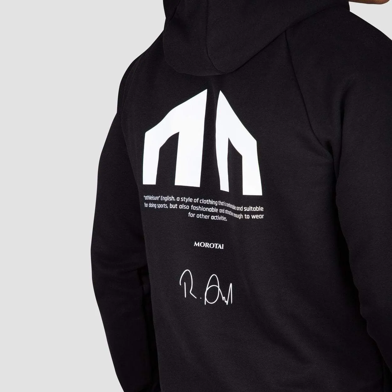 Felpa nera da uomo con cappuccio Logo Hoodie con grafica posteriore Morotai