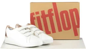 FitFlop Metallic-back Urban White Rose Gold Leather Strap Trainers BNIB  UK 5.5 EU 38.5👠