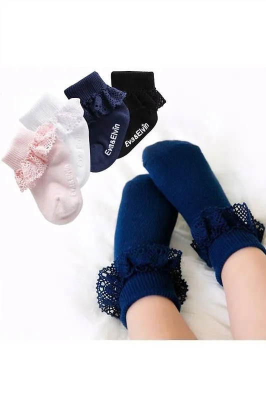 Frill Ankle Socks: Black