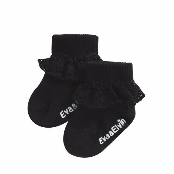 Frill Ankle Socks: Black