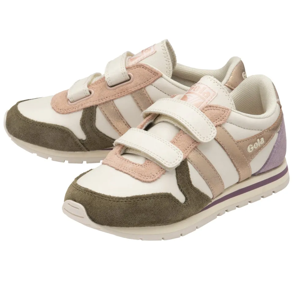 GOLA daytona quad strap blanc rose basket sneakers