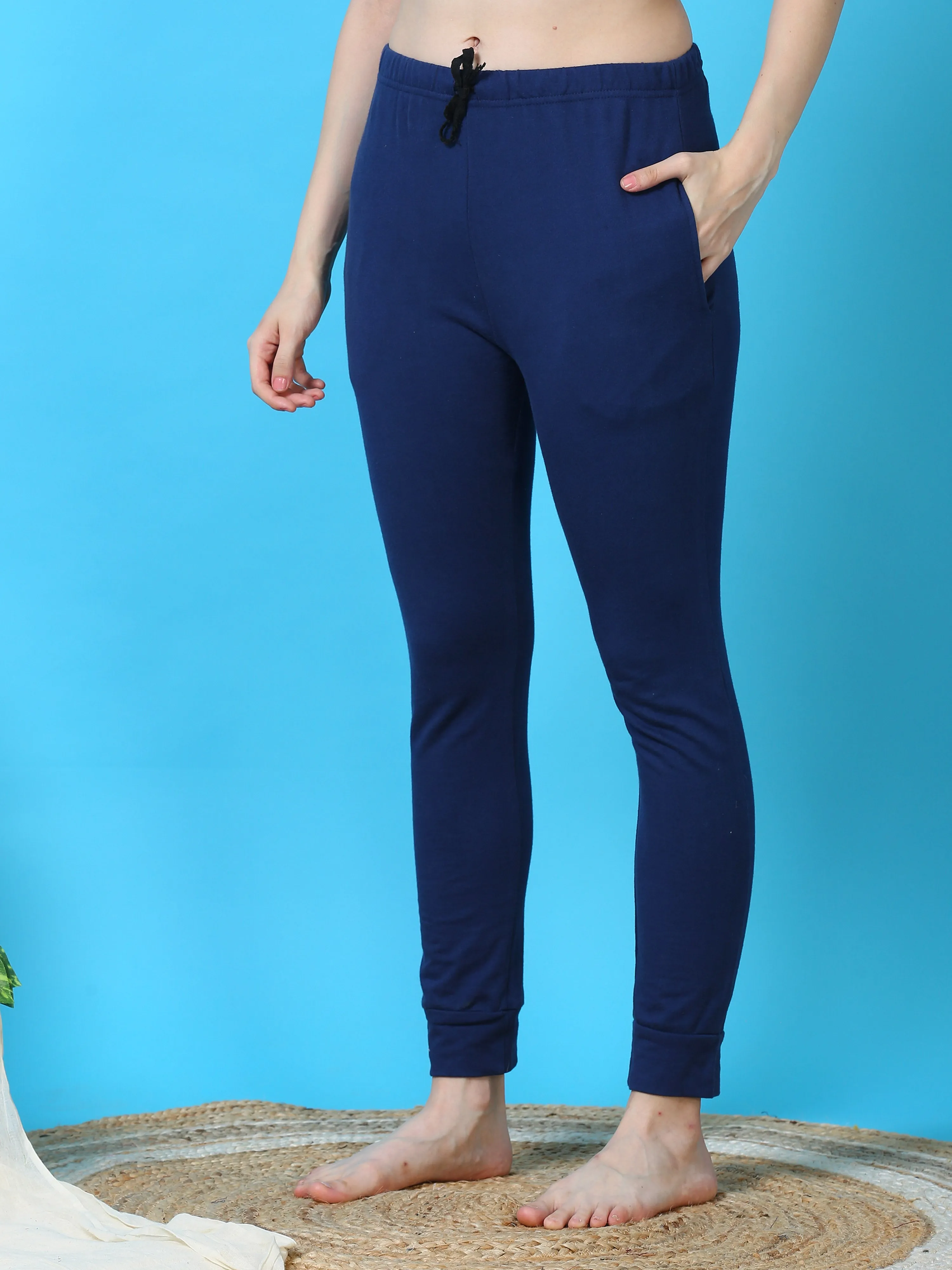 Good Blue Hosiery Cotton Winter Track Suit With Rib