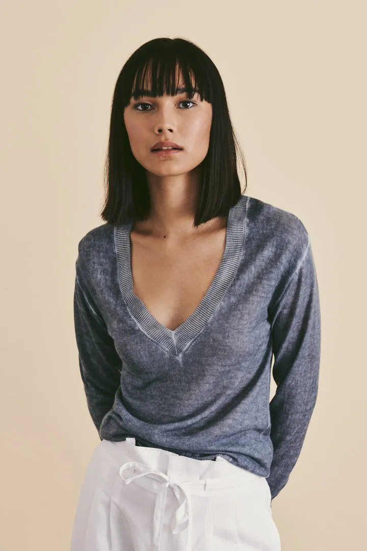 HALIA V-Neck Sweater Seaglass