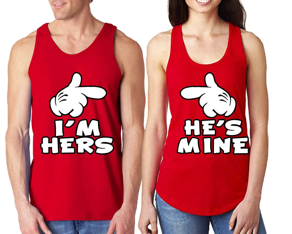 I'm Hers and He's Mine Couple Matching Tanktops