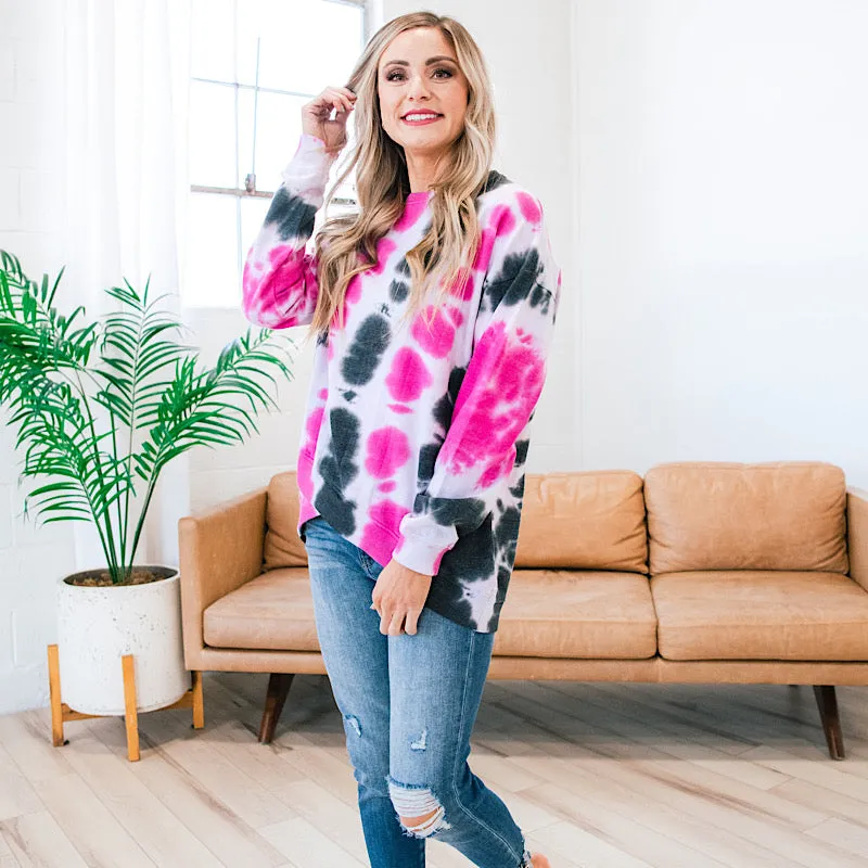 Jayden Fuchsia Tie Dye Sweatshirt FINAL SALE