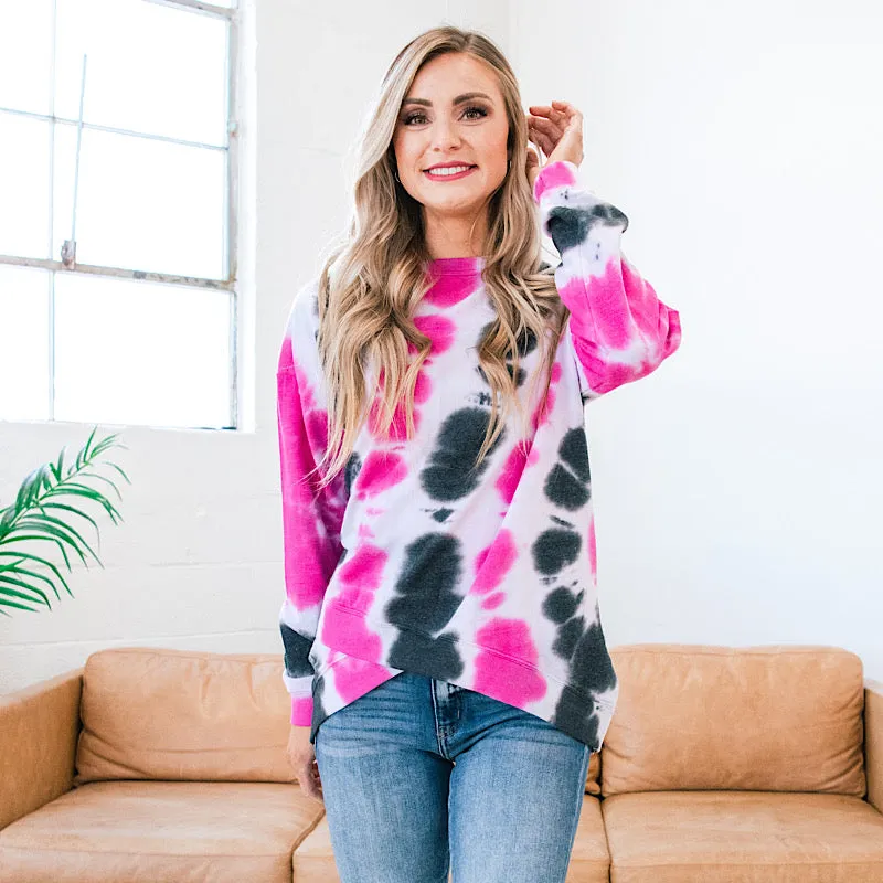 Jayden Fuchsia Tie Dye Sweatshirt FINAL SALE