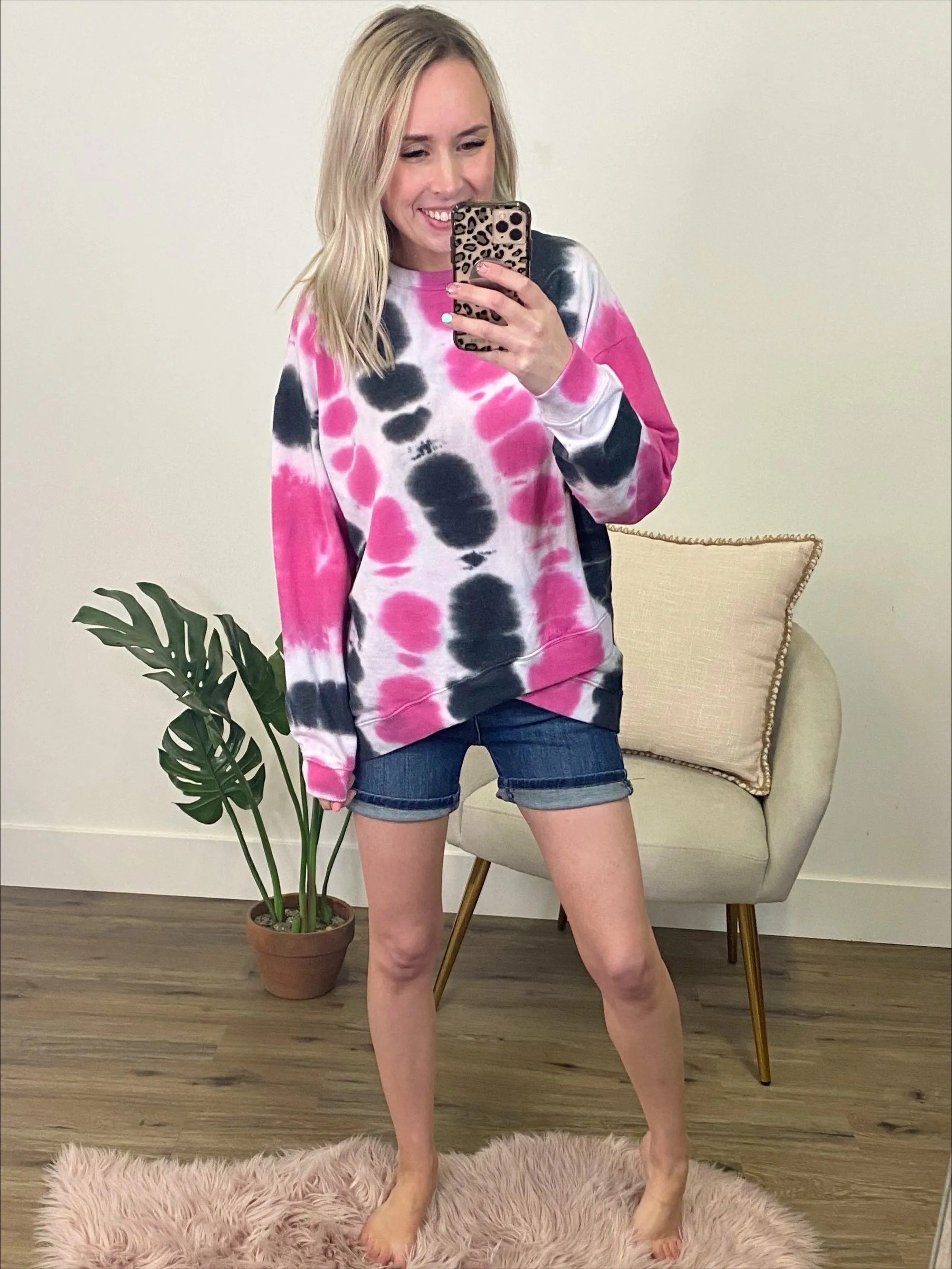 Jayden Fuchsia Tie Dye Sweatshirt FINAL SALE