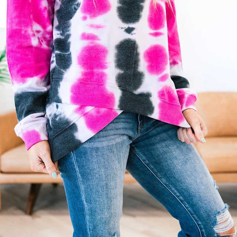 Jayden Fuchsia Tie Dye Sweatshirt FINAL SALE