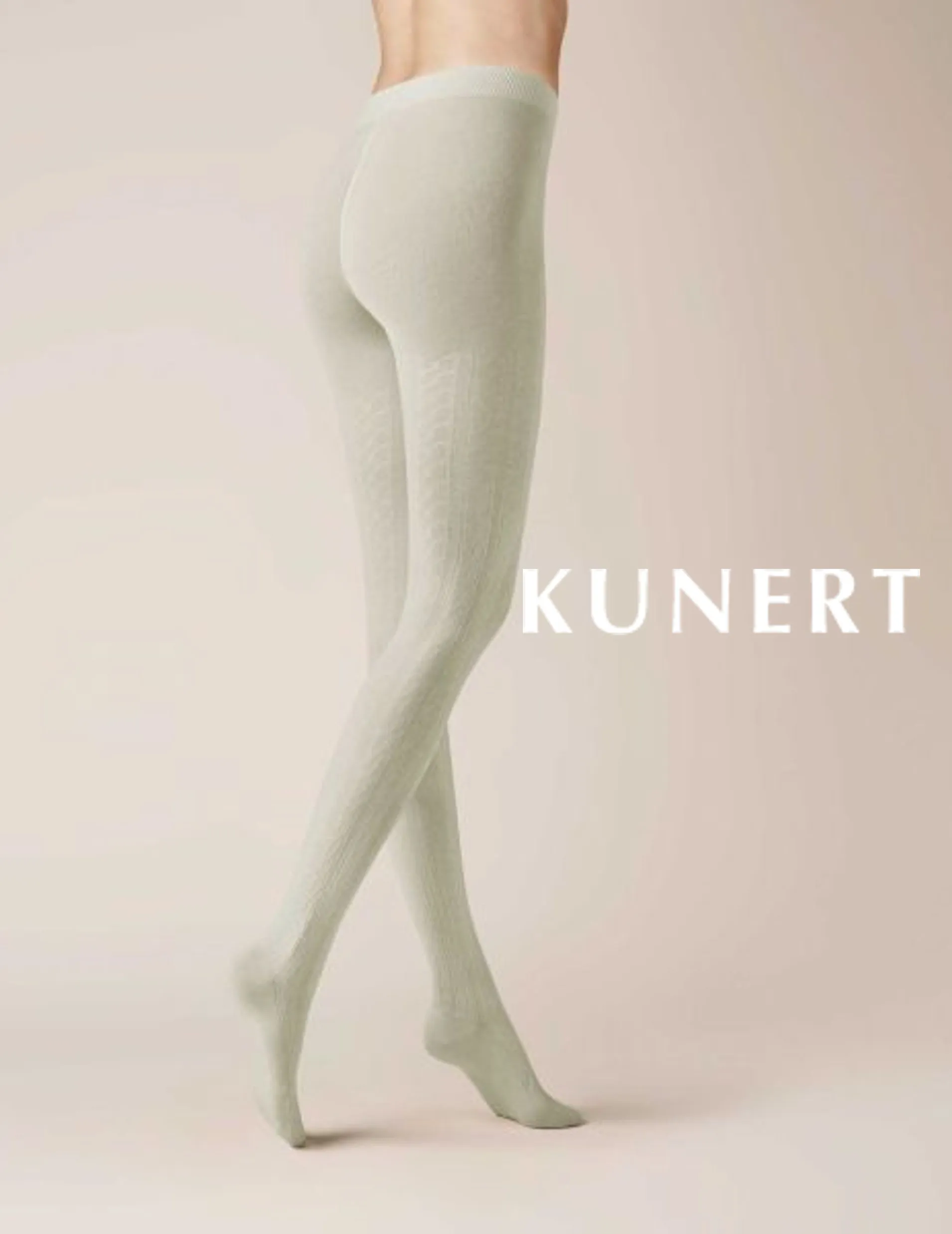 Kunert Winter Dreams Grey Wool/Cotton Plait Tights 394300