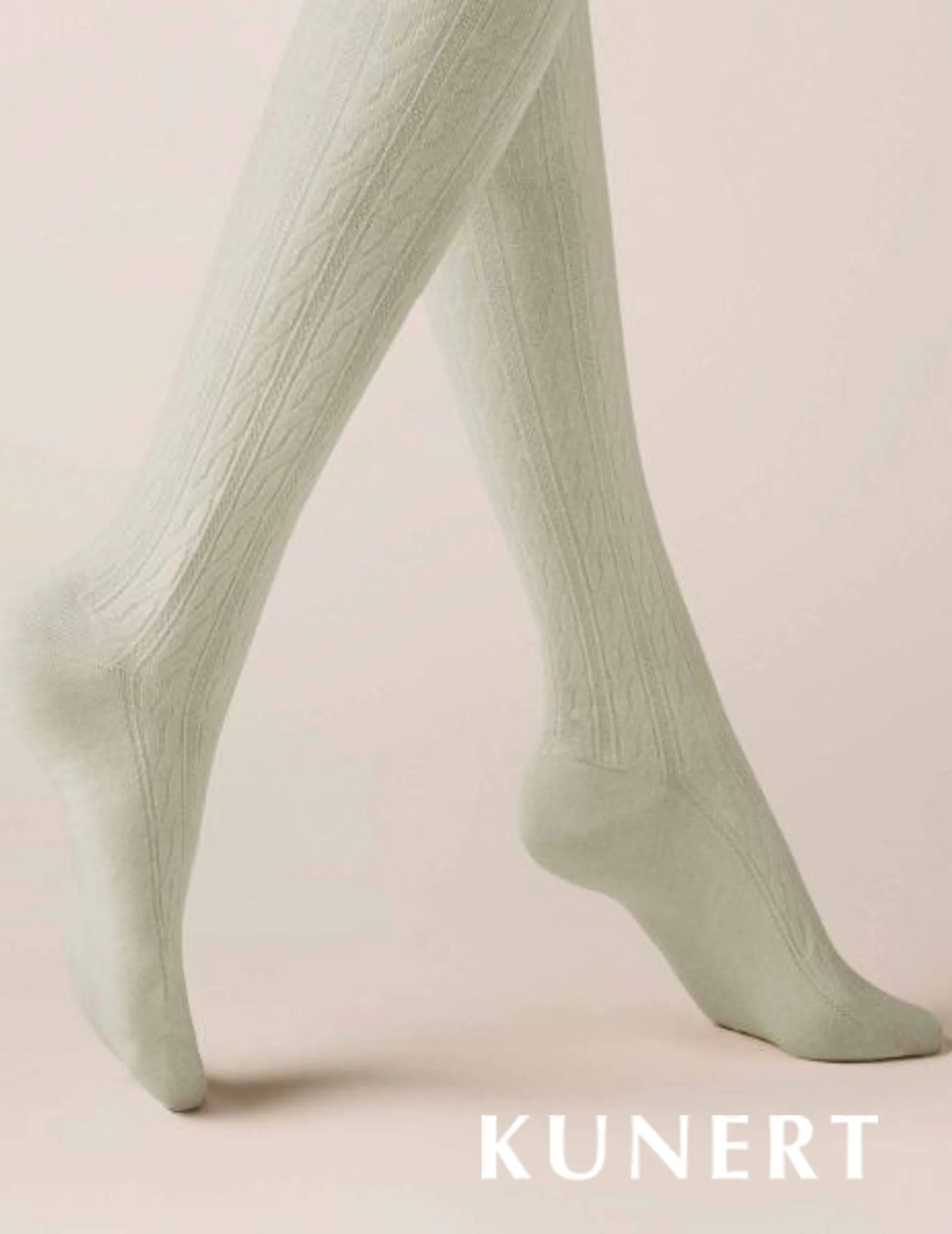 Kunert Winter Dreams Grey Wool/Cotton Plait Tights 394300