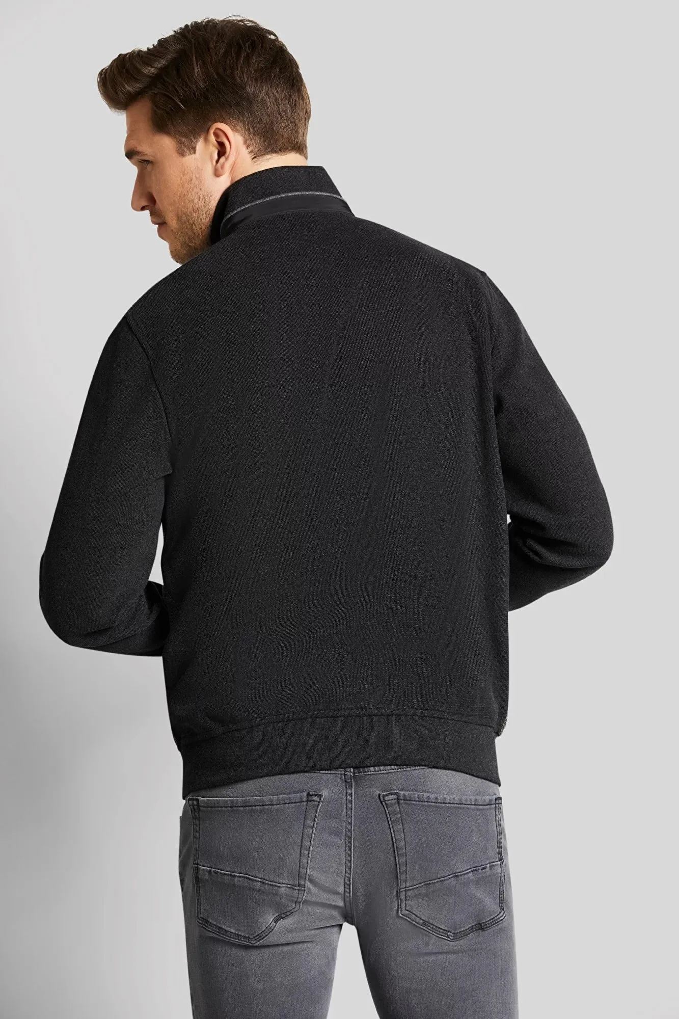 Long Sleeve Herringbone Full Zip Knit 8750-45052