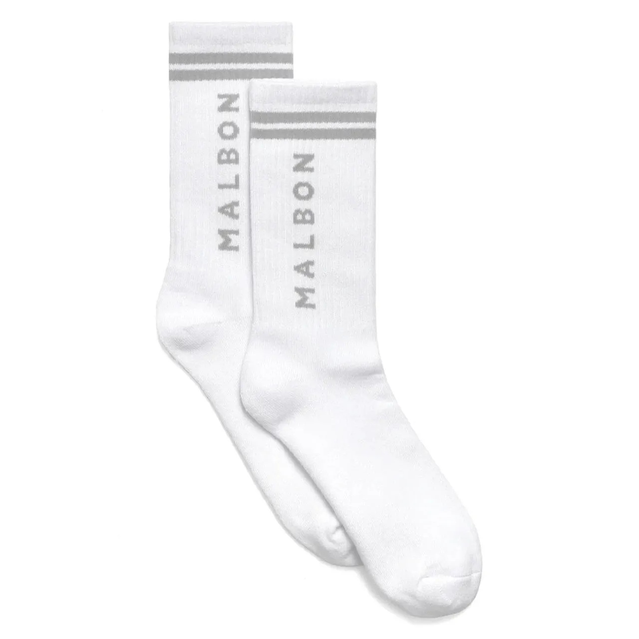 Malbon Golf Bermuda Socks - White/Grey all