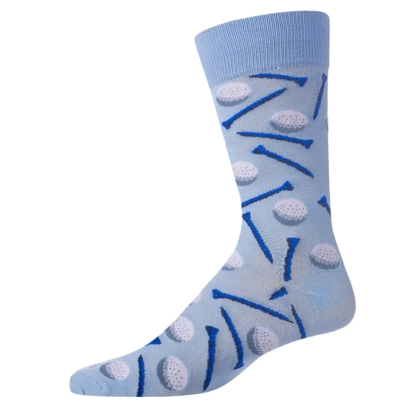 Men’s Light Blue Golf Crew Socks