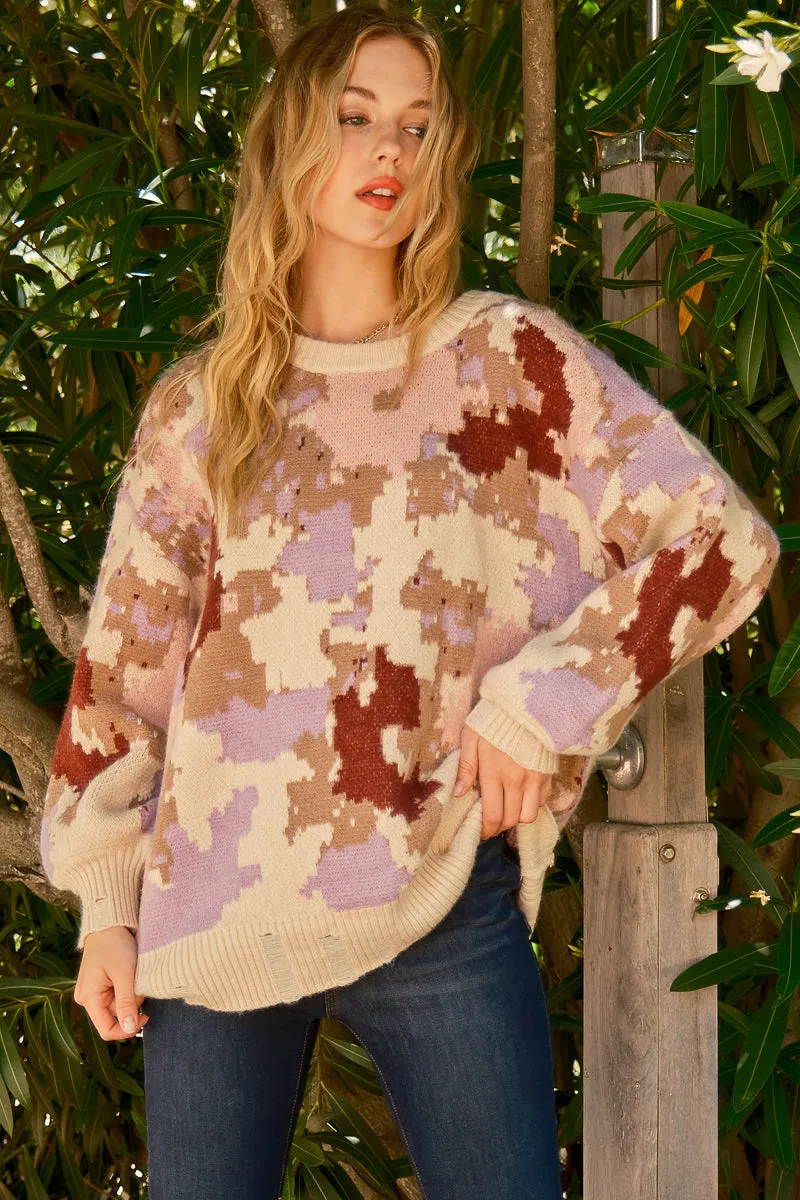 Out of Hiding Camo Sweater