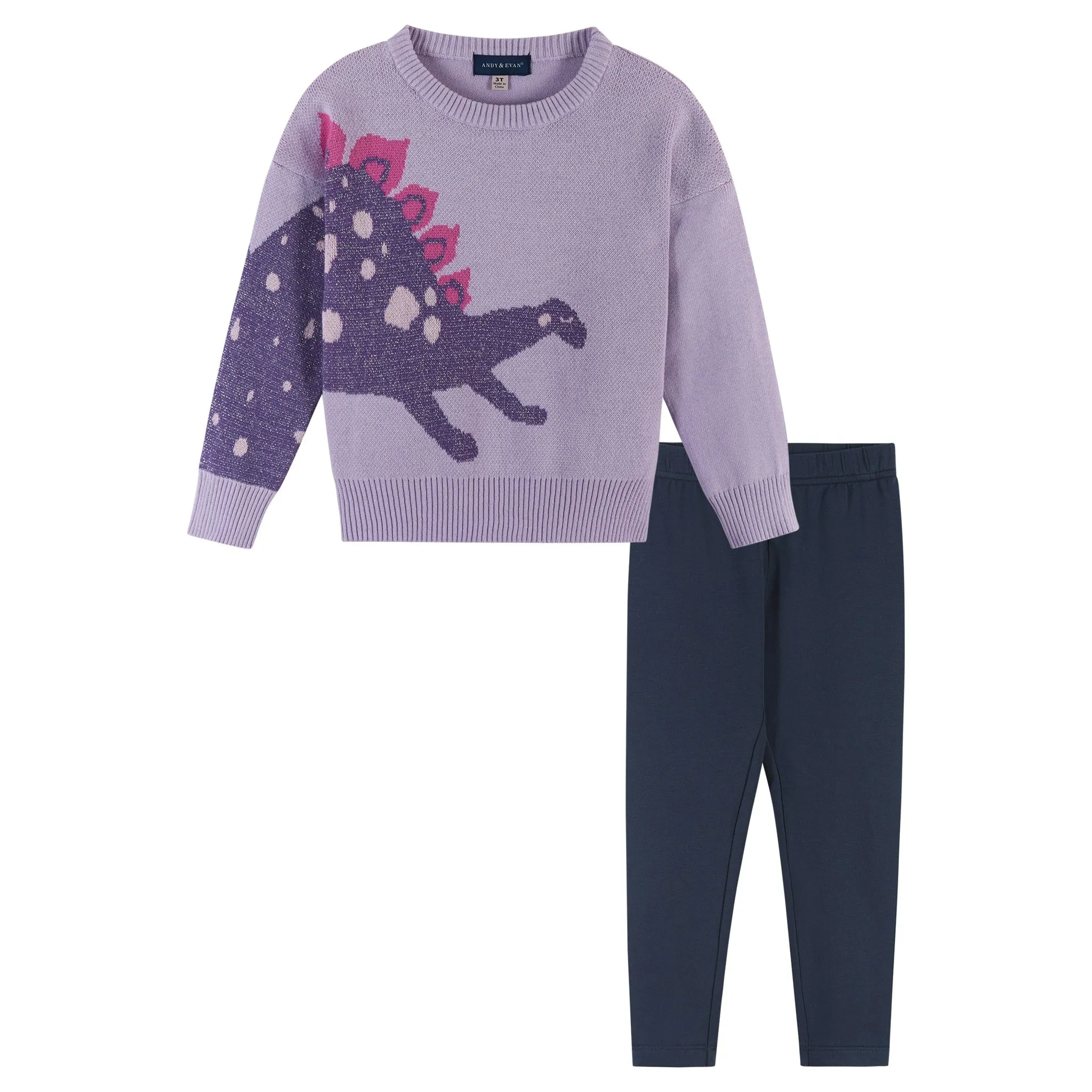 Purple Stegosaurus Sweater Set