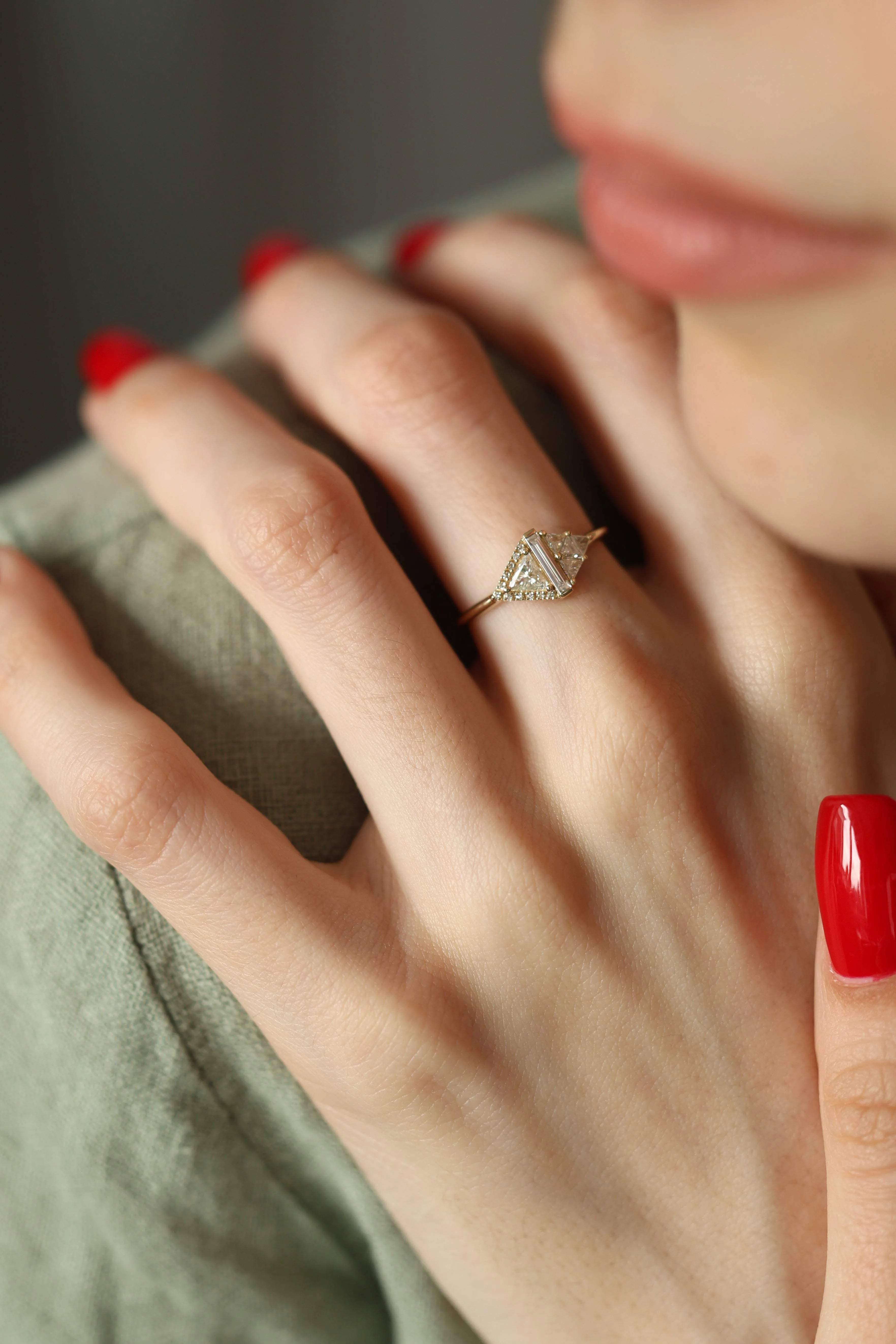 Rhombus Diamond Ring