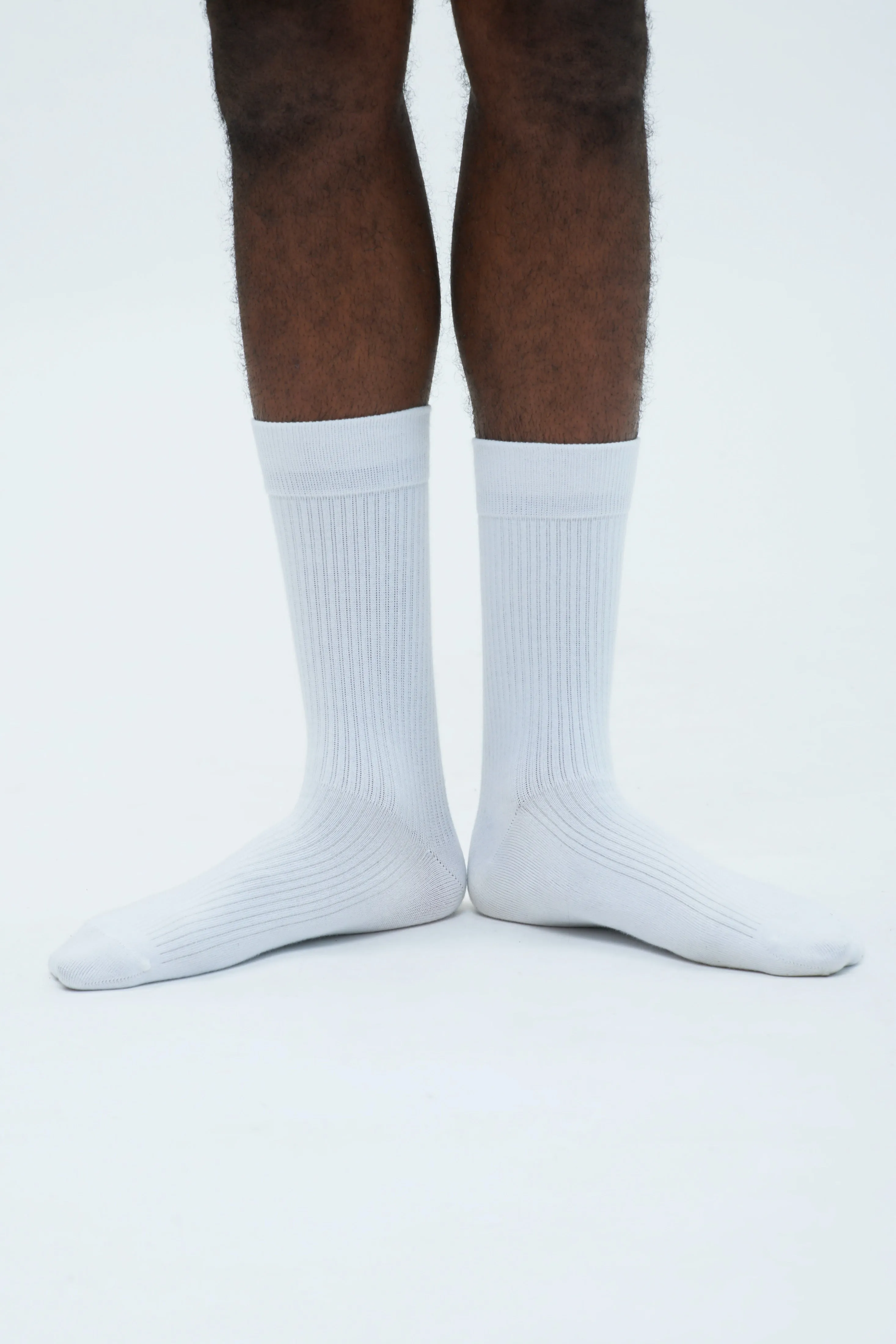 Rib Socks in White