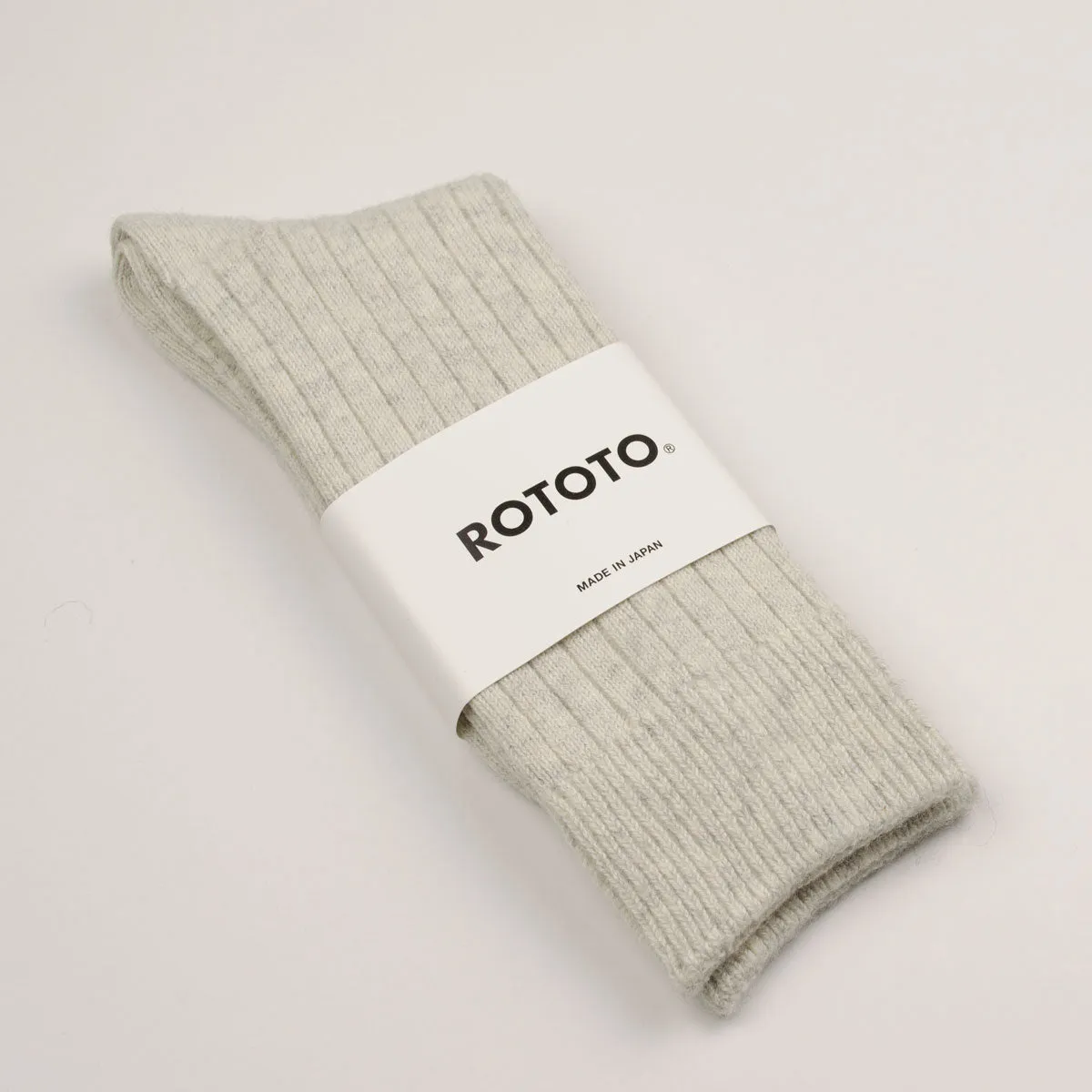 RoToTo - Cotton Wool Rib Socks - Ash Gray