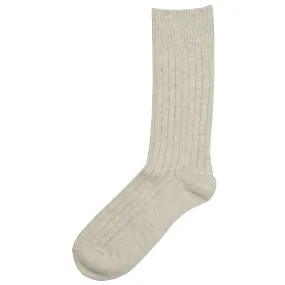 RoToTo - Cotton Wool Rib Socks - Ash Gray