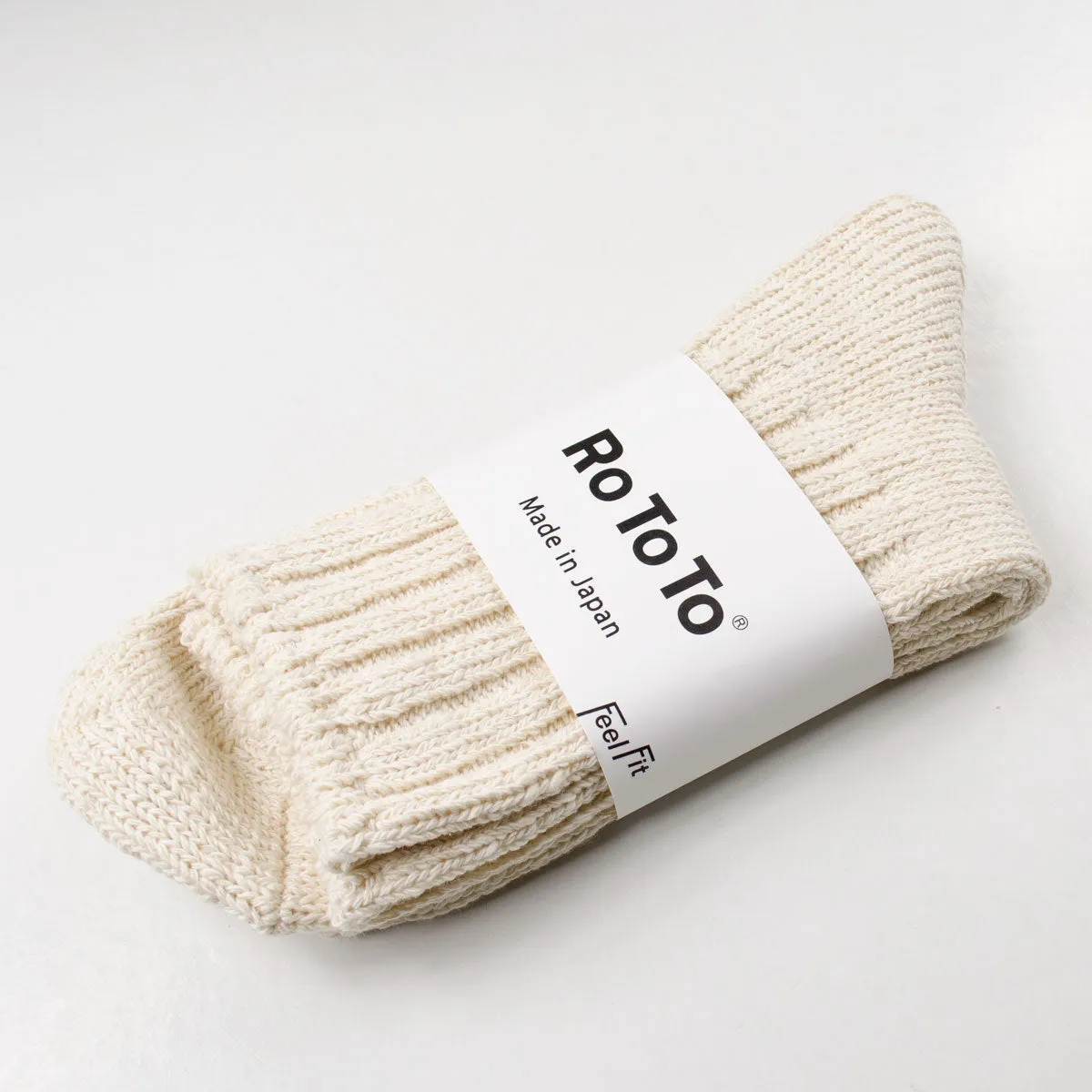 RoToTo - Low Gauge Slub Socks - Ecru