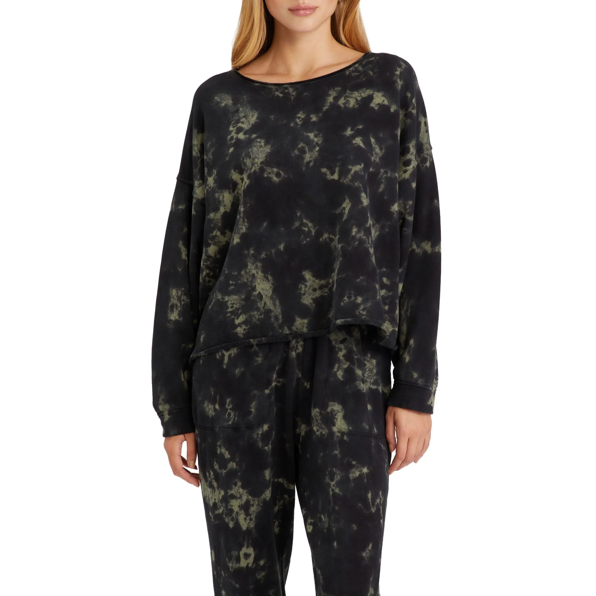 Sanctuary Women's Perfect Sweatshirt - BLACK/FATIGUE TIEDYE